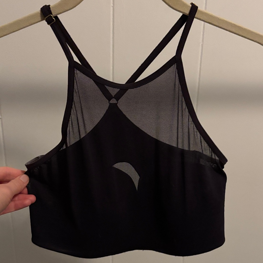 Naja Eggplant Sheer High-Neck Bra, 32DD
